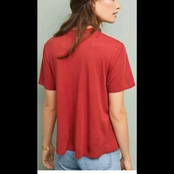 Anthropologie t.la red mock neck swing tee - Picture 2 of 3